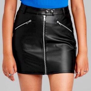 NWT wild fable Faux leather moto mini skirt